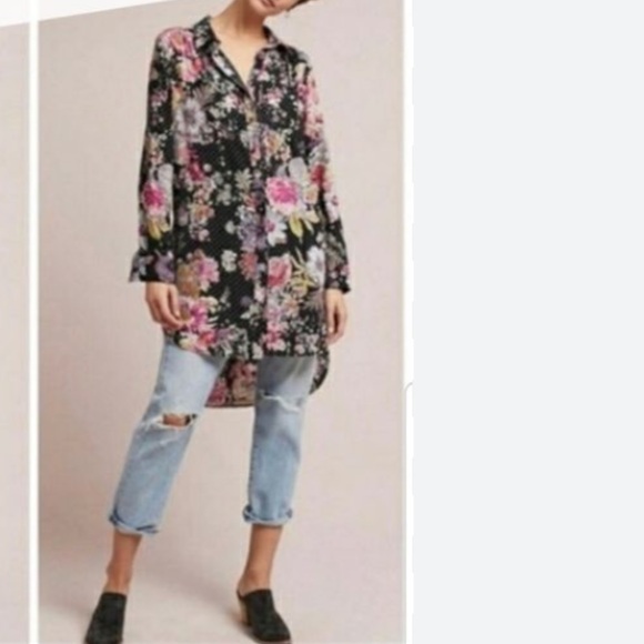 Anthropologie Maeve Floral
Button Front High Low tunic dress size M - Picture 3 of 8
